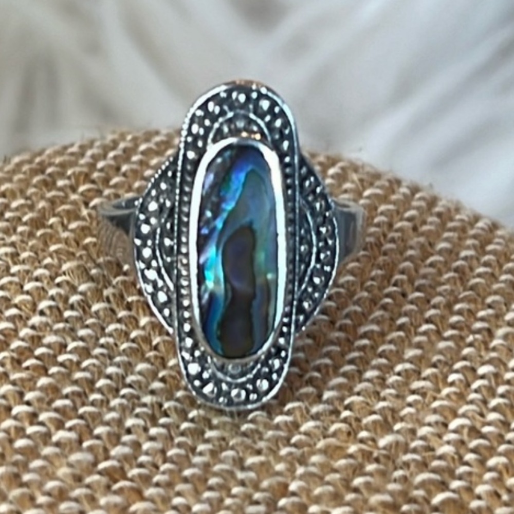 Vintage Sterling Silver & Abalone Ring